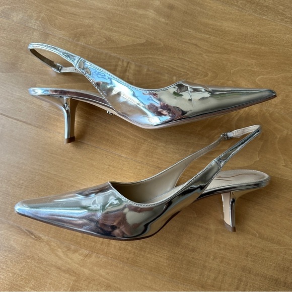 Sam Edelman Bianka Slingback Pump, Soft Silver, Size 8.5M or 8 1/2 Medium - Picture 13 of 16